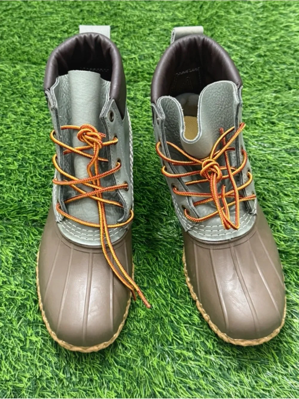 Waterproof Bean Boots in Olive - Lace-Up Comfort